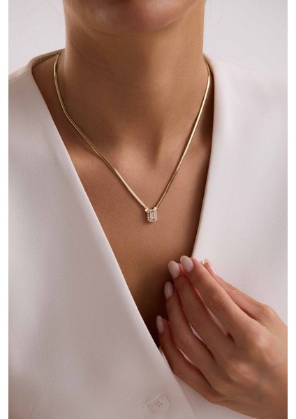 Balık Sırtı Baget Kolye 8 Ayar Altın 50 cm modelleri