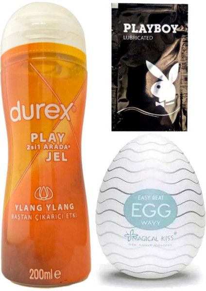Play Ylang Ylang Baştan Çıkartmaya & Kayganlaştırmaya Jel 200 ml + Egg Wavy Erkeklere Cep Tipi Mastürbatör + Hediye