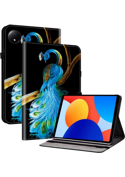 Xiaomi Redmi Pad Se 4g 8.7 Inç Deri Kılıf Desen Baskılı Stand Tablet Kılıfı Kart Yuvaları ile (Yurt Dışından)