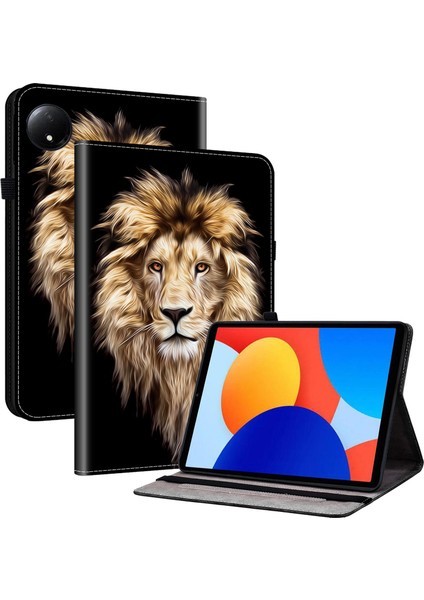 Xiaomi Redmi Pad Se 4g 8.7 Inç Deri Kılıf Desen Baskılı Stand Tablet Kılıfı Kart Yuvaları ile (Yurt Dışından)