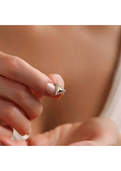 14 Ayar Üçgen Charm Uç ( Bilezik ) 1,0 cm