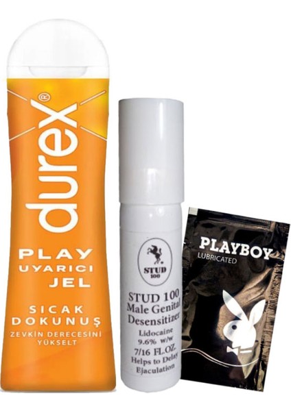 Play Sıcak Dokunuş Bay Bayan Uyarıcılı Jel 100 ml + STUD100 Geciktiricisprey + Hediye