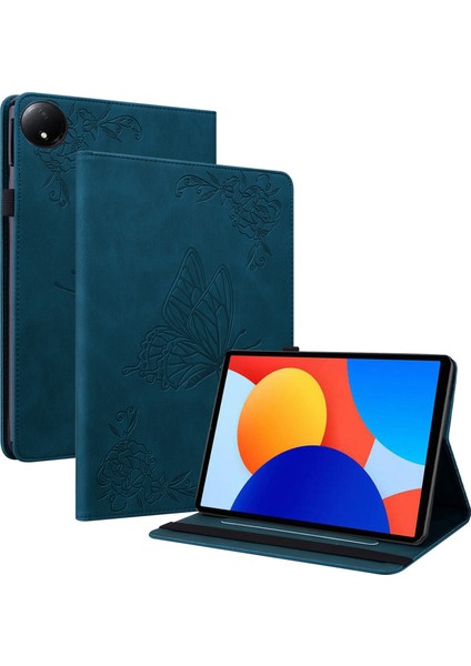 Xiaomi Redmi Pad Se 4g 8.7 Inç Kılıf Kelebek Çiçek Baskılı Pu Deri Tablet Kılıfı Kart Yuvaları ile (Yurt Dışından)