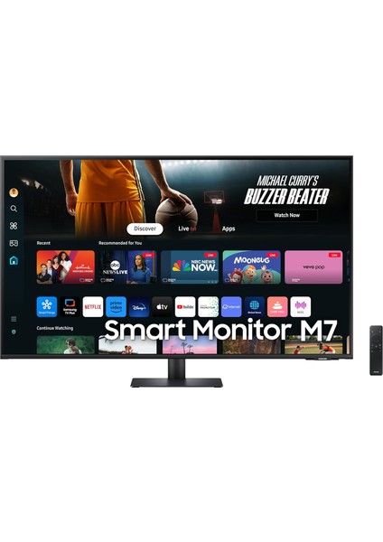 M7 43'' Wifi Bağlantı 4K Ultra Hd HDR10 60hz 4ms (Hdmı Type-C) Slim Akıllı Monitör Tv -Uhd (3840 x 2160) + Onerous Mutfak Tartısı