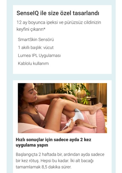 Lumea Ipl 8000 Series Premium Lazer Epilasyon Cihazı, 450.000 Atım, Uv Koruma Tüy Alma Cihazı + Tıraş Makinesi + Yüz Temizleme Cihazı + Onerous Lambader