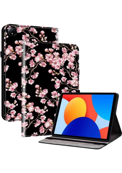 Xiaomi Redmi Pad Se 4g 8.7 Inç Deri Kılıf Desen Baskılı Stand Tablet Kılıfı Kart Yuvaları ile (Yurt Dışından)