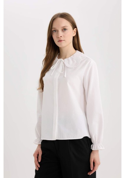 Regular Fit Poplin Uzun Kollu Gömlek Tunik E4355AX25SP