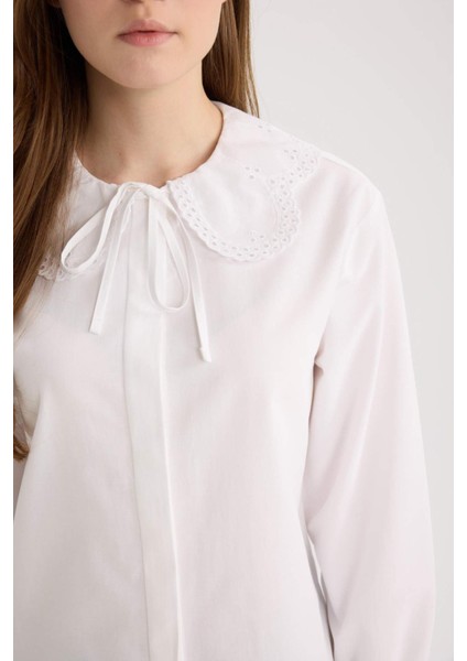 Regular Fit Poplin Uzun Kollu Gömlek Tunik E4355AX25SP