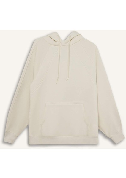 Fit Oversize Geniş Kalıp Kapüşonlu Kanguru Cepli Kalın Sporcu Sweatshirt B0415AX24WN