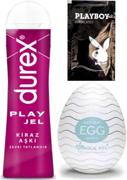 Kiraz Aşkı 50 ml Jel + Egg Wavy Erkeklere Cep Tipi Mastürbatör + Hediye