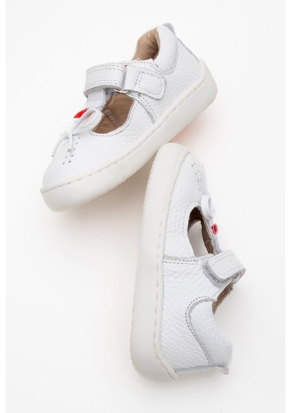 Kız Çocuk Beyaz Hakiki Deri Günlük Babet fırsatları