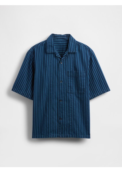 Erkek Lacivert Denim Çizgili Gömlek fiyatları