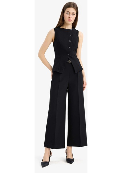 Culotte Yüksek Bel Düz Geniş Cepli Paça Kumaş Pantolon E7242AX25SP fırsatları
