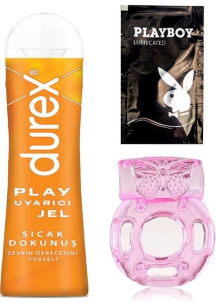 Play Sıcak Dokunuş Uyarıcılı Jel 100 ml + Penisinize Titreşimli Halka - Penisyüzüğü + Hediye