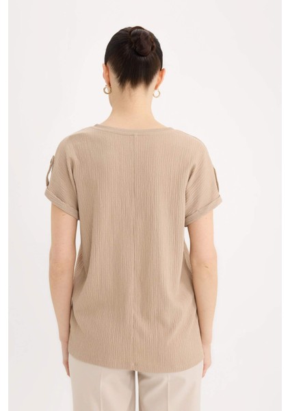 Regular Fit Bisiklet Yaka Basic Düz Kısa Kollu Tişört D3198AX25SP