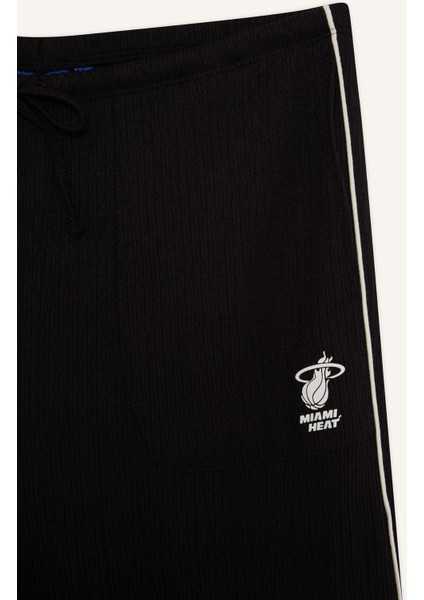 Nba Miami Heat Wide Leg Çift Cepli Geniş Paça Standart Boy Krinkıl Kumaş PANTOLON D8804AX25SP
