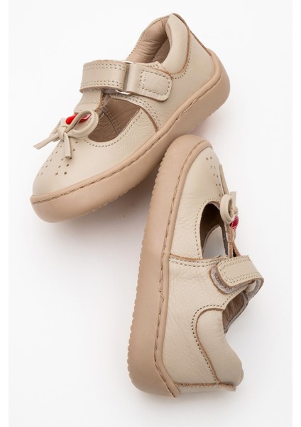 Kız Çocuk Bej Hakiki Deri Günlük Babet fırsatları