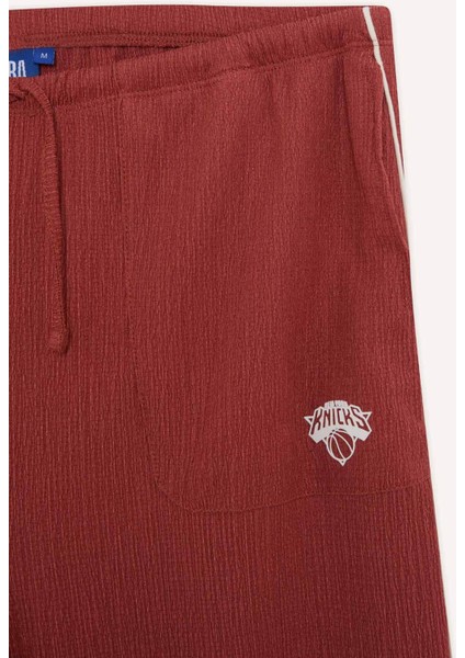 fit Nba New York Knicks Wide Leg Cepli Geniş Paça Standart Boy Krinkıl Kumaş PANTOLON D8805AX25SP