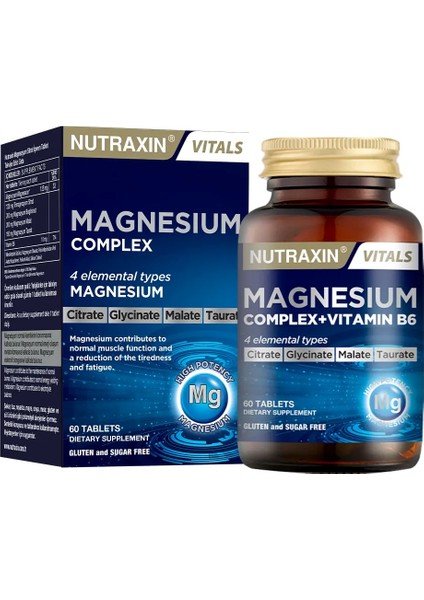 Magnesium Complex Vitamin B6 Magnezyum Içeren Takviye Edici Gıda 60 Tablet