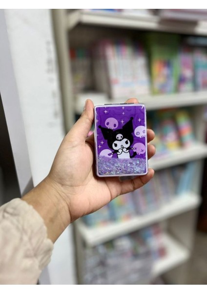 Kuromi Taşınabilir Pullu Makyaj Aynası Çanta Aynası ve Cep Aynası Kapaklı