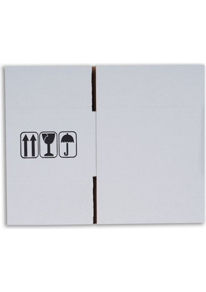 30X23X23 cm Beyaz Tek Oluklu A-Box Taşıma Kolisi 200 Adet - Beyaz