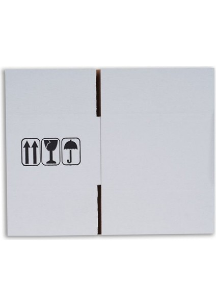 30X23X23 cm Beyaz Tek Oluklu A-Box Taşıma Kolisi 100 Adet - Beyaz