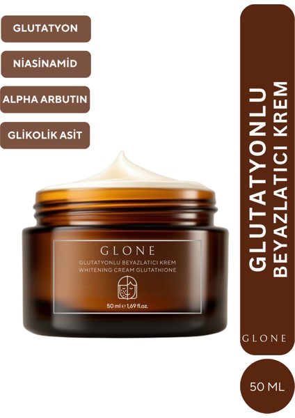 Glutatyonlu Beyazlatıcı Krem – Leke Karşıtı, Parlaklık, Nemlendirici Bakım 50 ml