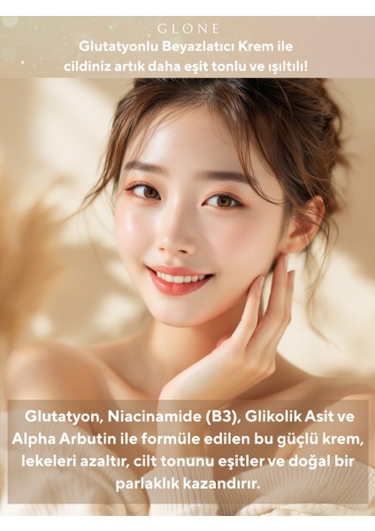 Glutatyonlu Beyazlatıcı Krem – Leke Karşıtı, Parlaklık, Nemlendirici Bakım 50 ml fırsatları