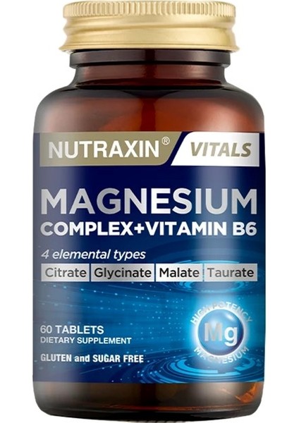 Magnesium Complex Vitamin B6 Magnezyum Içeren Takviye Edici Gıda 60 Tablet fiyatları
