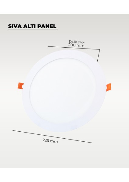 18W Sıva Altı Yuvarlak Slim LED Panel Sarı Işık - 2 Adet fiyatları