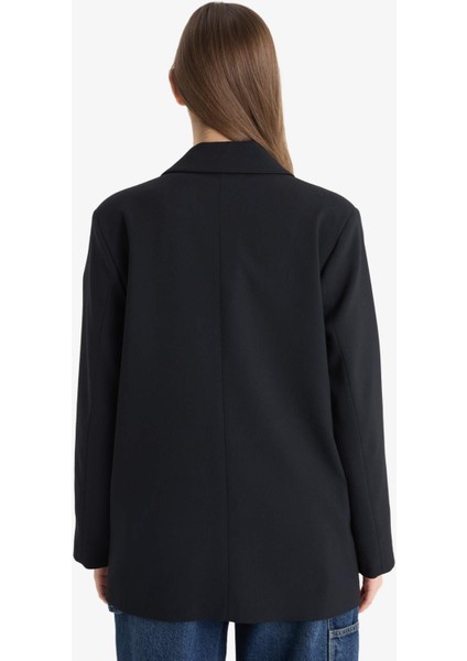 Oversize Geniş Kalıp Basic Düz Blazer Ceket C2575AX25SP