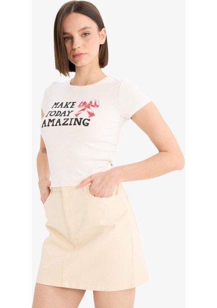 Coool Normal Bel Gabardin Mini Etek E5346AX25SP