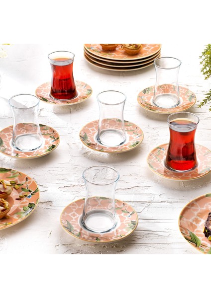 Sorte Çay Seti 12 Parça-Pembe