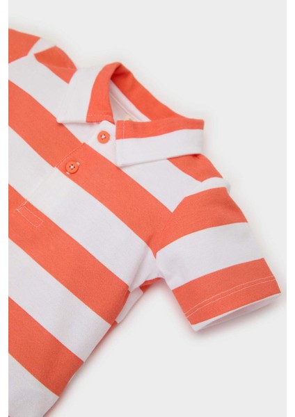 Erkek Bebek Polo Yaka Çizgili Pike Kısa Kollu Tişört E6765A525SM fiyatları