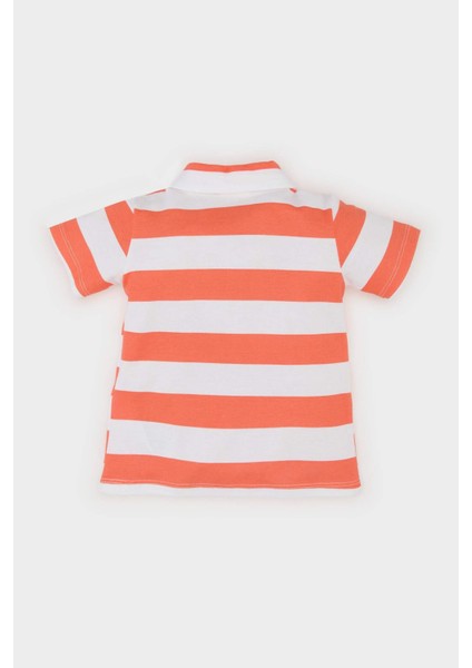 Erkek Bebek Polo Yaka Çizgili Pike Kısa Kollu Tişört E6765A525SM modelleri