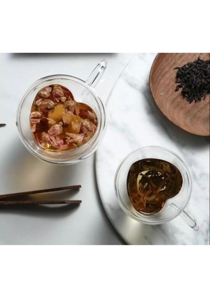 Kalp Şeklinde Cam Bardak