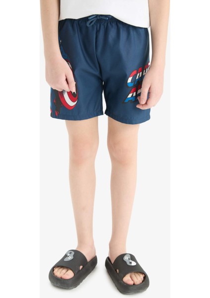 Erkek Çocuk Marvel Comics 2'li Takım Atlet Deniz Şortu E6443A825HS