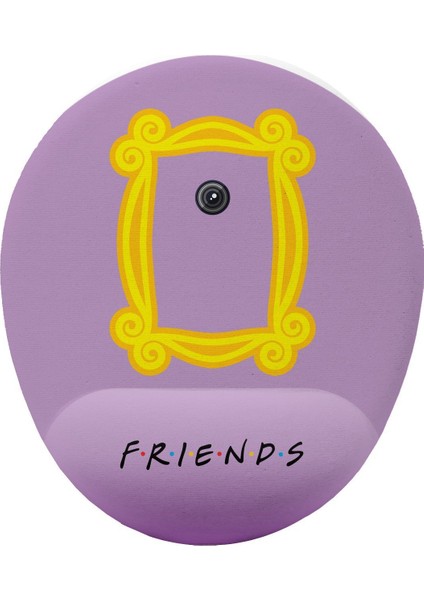 Friends Çerçeve Baskılı Bilek Destekli Kaymaz Buruşmaz Kırılmaz Mouse Pad