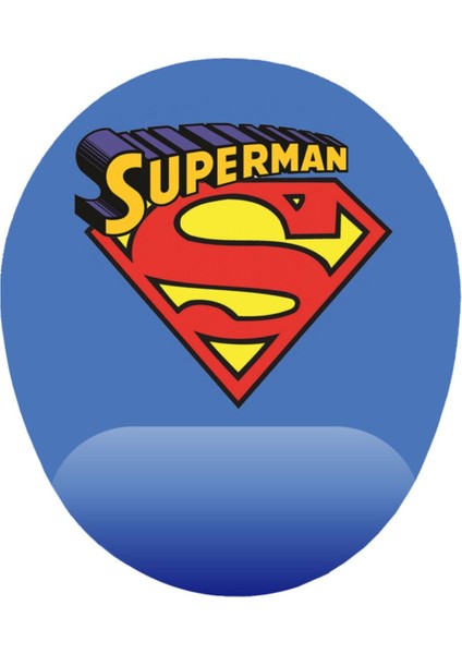 Süpermen Tasarım Bilek Destekli Kaymaz Buruşmaz Kırılmaz Mouse Pad