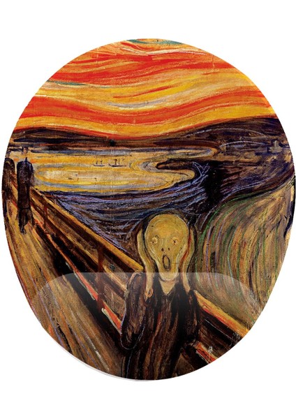 Munch Çığlık Tablouse Bilek Destekli Kaymaz Buruşmaz Kırılmaz Mouse Pad