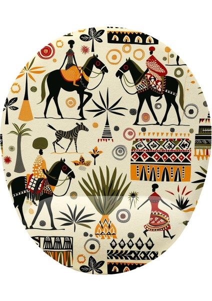 Afrika Tasarım Bilek Destekli Kaymaz Buruşmaz Kırılmaz Mouse Pad