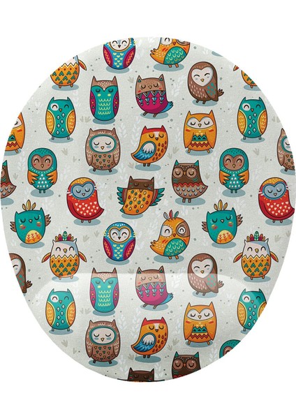 Baykuş Desenli Bilek Destekli Kaymaz Buruşmaz Kırılmaz Mouse Pad