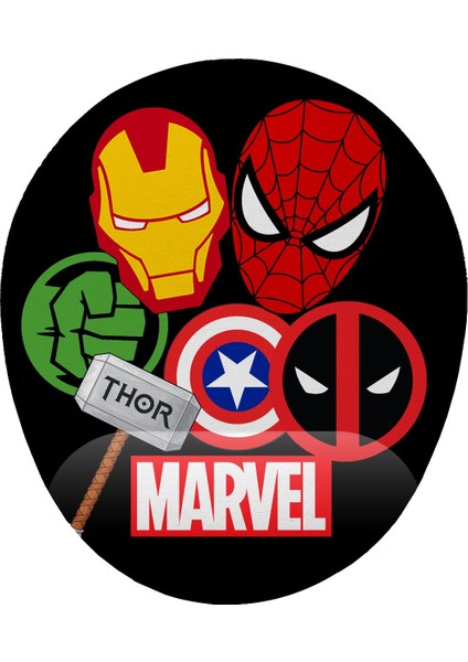 Marvel Karakterleri Bilek Destekli Kaymaz Buruşmaz Kırılmaz Mouse Pad