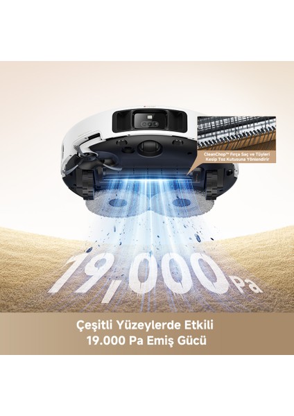 P50 Pro Ultra, 19000Pa Güçlü Emiş, Hepsi Bir Arada Temizlik, 75℃ Paspas Yıkama & Kurutma