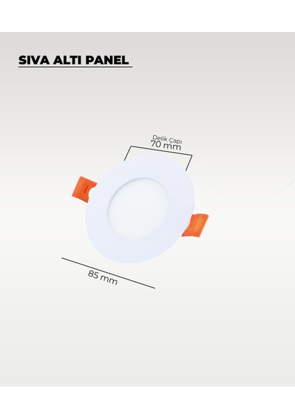 3W Sıva Altı Yuvarlak Slim LED Panel Amber Işık 2 Adet fiyatları