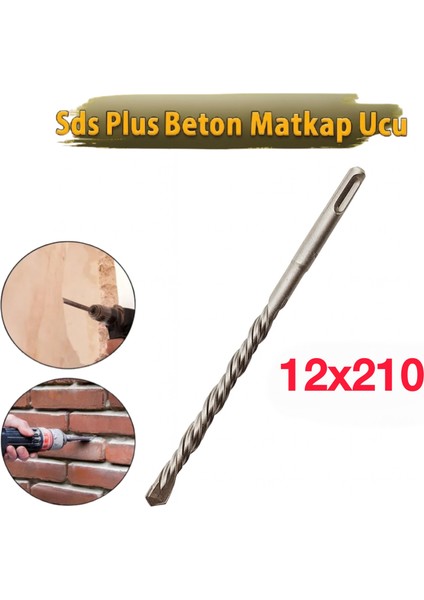 12X210 mm Sds Plus Beton Delme Matkap Ucu