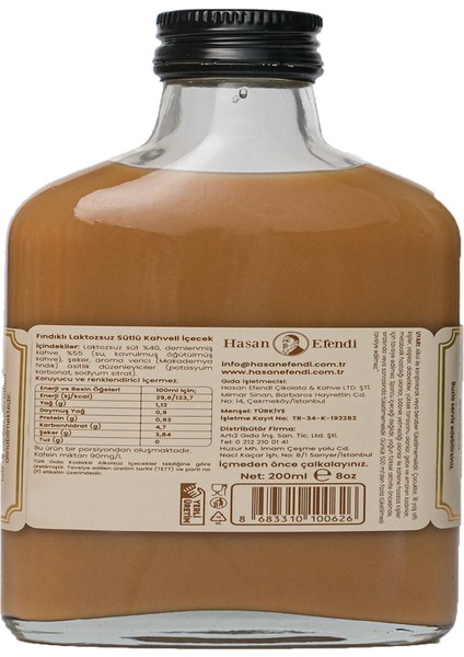 Cold Brew Coffee Hazelnut Lactose Free Milk -Laktozsuz Fındıklı 190 ml x 12'li