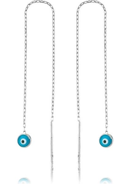 Gümüş Nazar Zincirli Küpe fiyatları