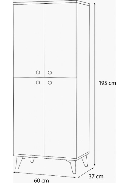 İnci Portmanto Dolabı Atlantik Çam Beyaz 4 Kapaklı Raflı Çok Amaçlı Ayakkabılık 60x37x195 Cm fırsatları