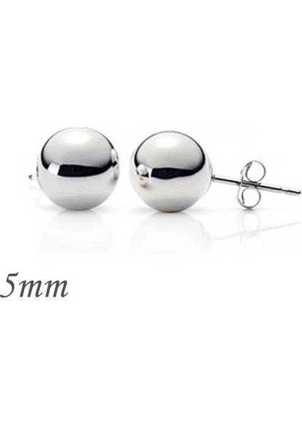 Gümüş Top Küpe - 5 mm